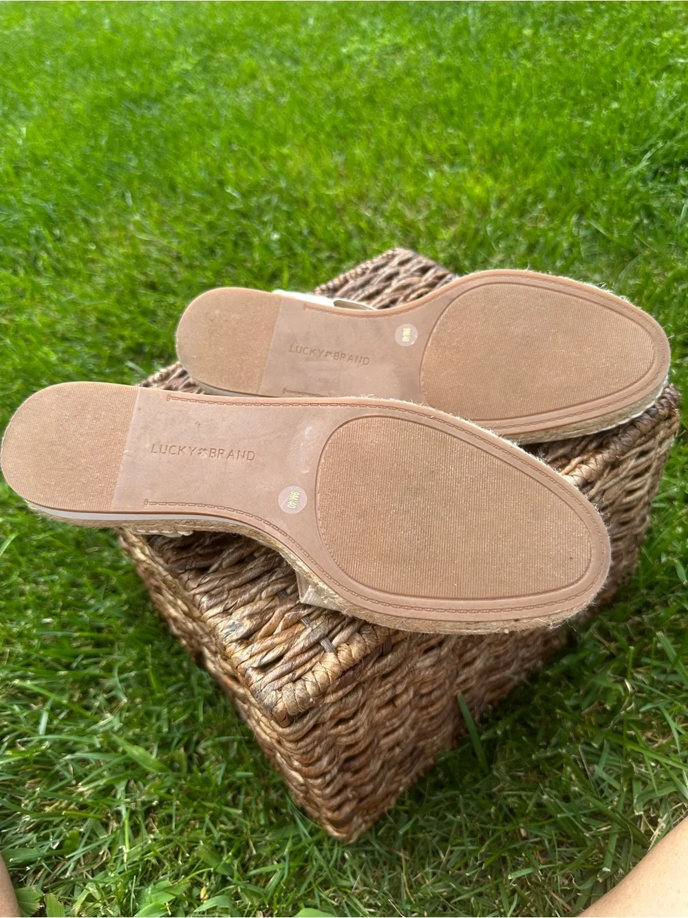 Lucky Brand Natural Canvas Slingback Espadrilles-Rifka